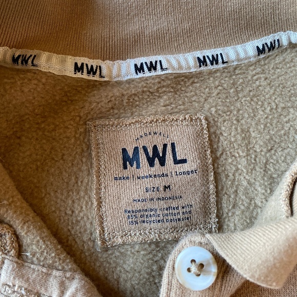 Madewell MWL Betterterry Crop Polo Sweatshirt M - Picture 4 of 5
